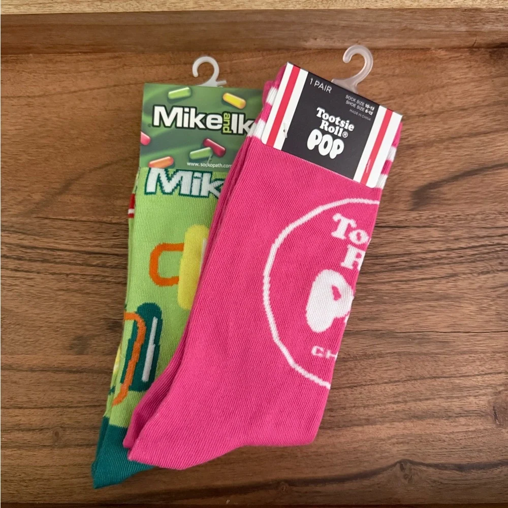 Tootsie Roll Pop & Mike and Ike Novelty Crew Socks‎ | 2-Pairs | NWT